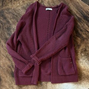 Hollister Deep Burgundy Cardigan